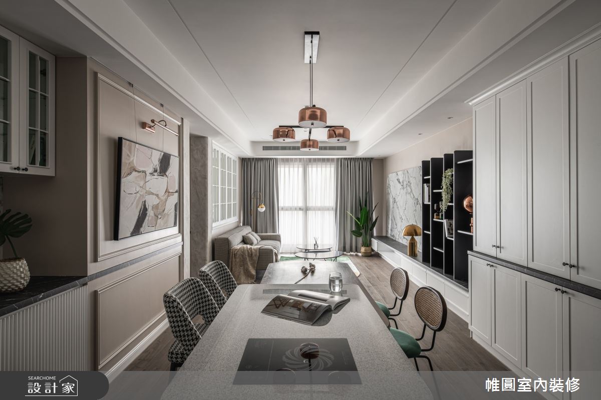 46坪新成屋(5年以下)＿美式風餐廳吧檯案例圖片＿帷圓‧定制 circle＿帷圓_梨花•簡美之3