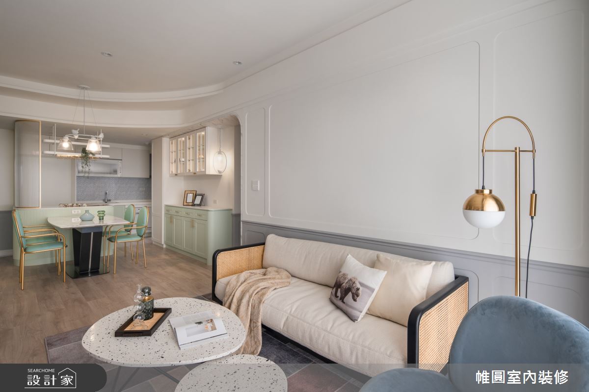 28坪新成屋(5年以下)＿混搭風客廳案例圖片＿帷圓‧定制 circle＿帷圓_清新童話•牛油果綠之7