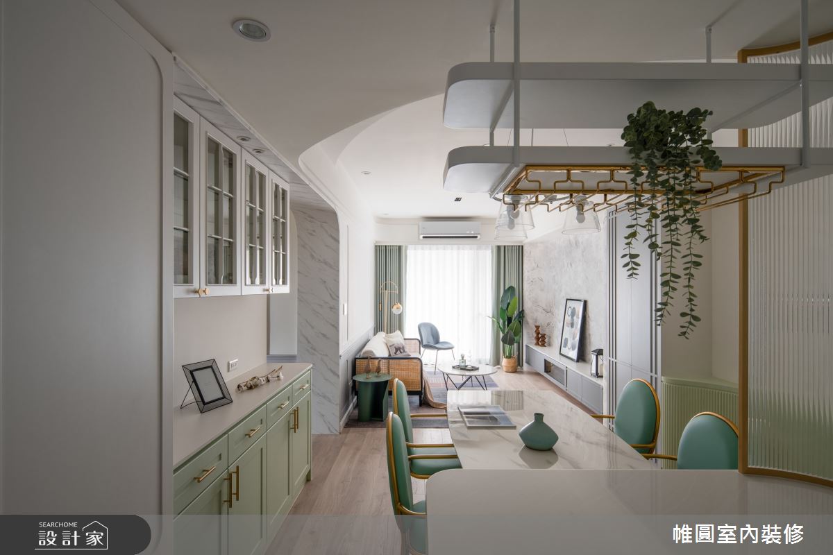 28坪新成屋(5年以下)＿混搭風餐廳案例圖片＿帷圓‧定制 circle＿帷圓_清新童話•牛油果綠之8