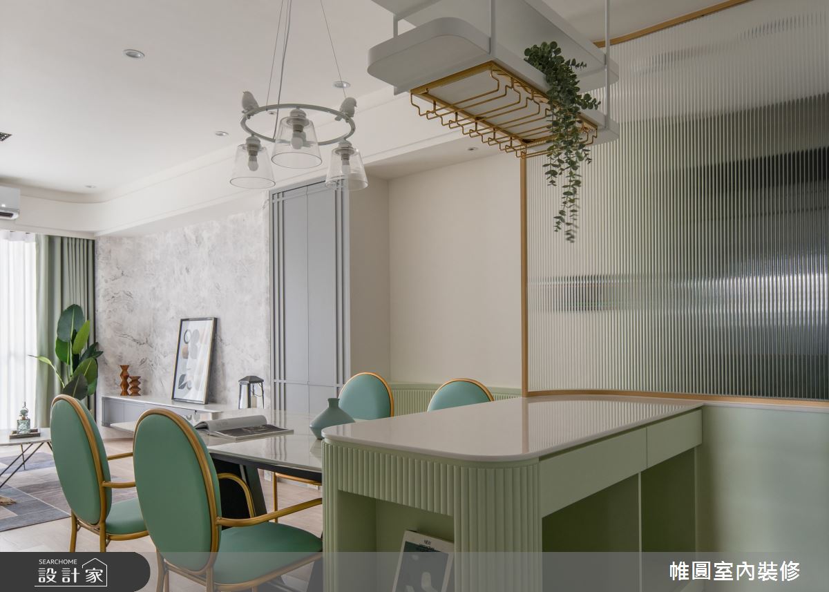 28坪新成屋(5年以下)＿混搭風餐廳案例圖片＿帷圓‧定制 circle＿帷圓_清新童話•牛油果綠之10