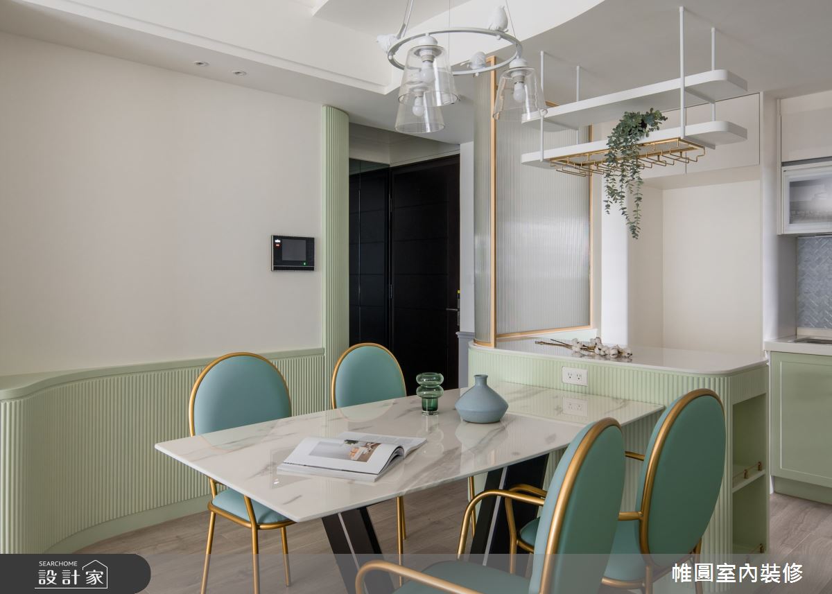 28坪新成屋(5年以下)＿混搭風餐廳案例圖片＿帷圓‧定制 circle＿帷圓_清新童話•牛油果綠之11