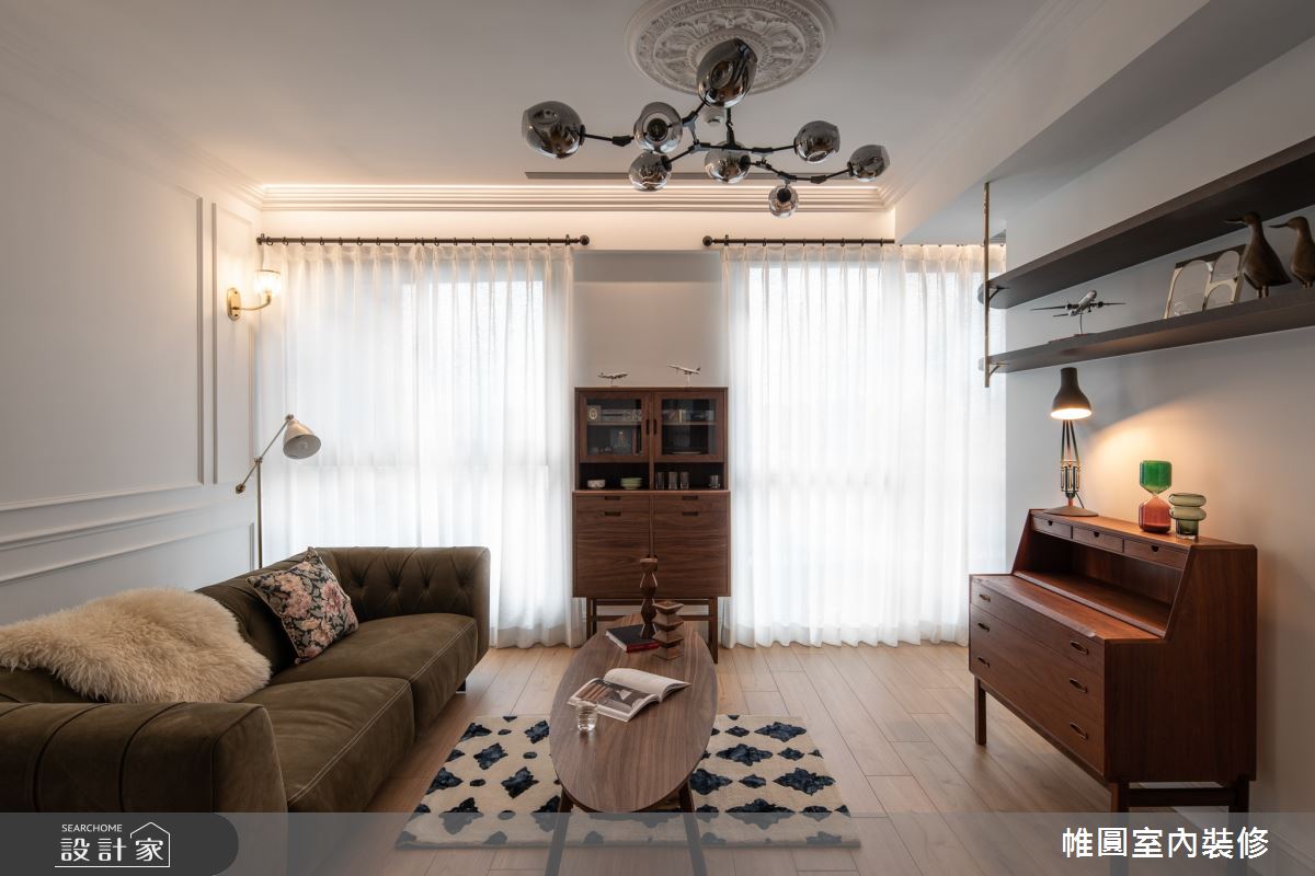 40坪新成屋(5年以下)＿法式風客廳案例圖片＿帷圓‧定制 circle＿帷圓_晨曦•塞納河之11