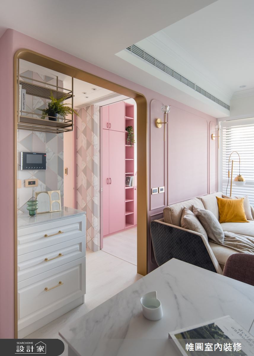 25坪新成屋(5年以下)＿混搭風客廳餐廳案例圖片＿帷圓‧定制 circle＿帷圓_粉漾•瑰蜜之7