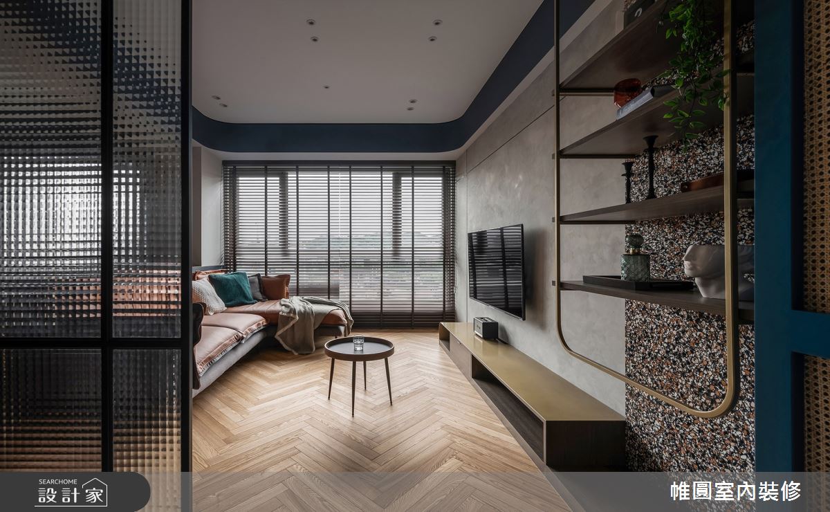 30坪中古屋(5~15年)＿美式風客廳案例圖片＿帷圓‧定制 circle＿帷圓_協奏•普魯士藍之7