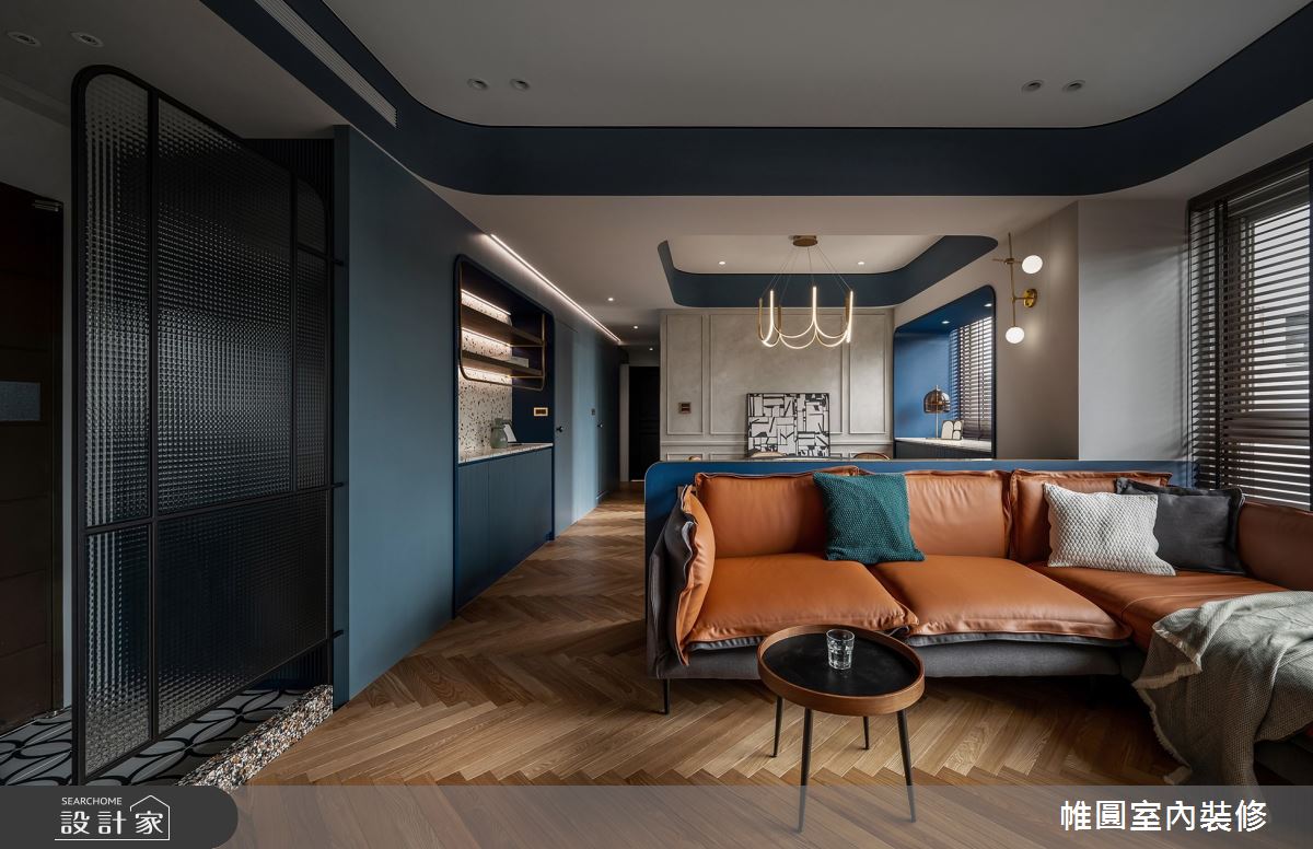 30坪中古屋(5~15年)＿美式風客廳案例圖片＿帷圓‧定制 circle＿帷圓_協奏•普魯士藍之11