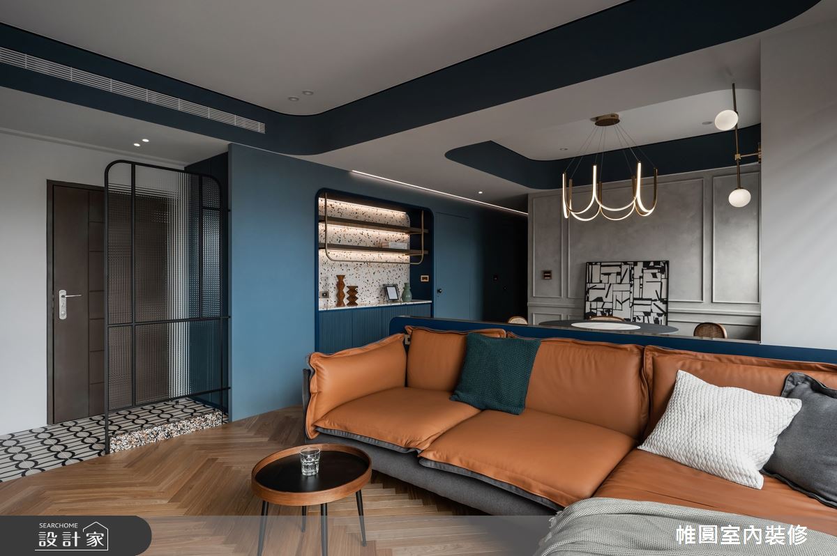 30坪中古屋(5~15年)＿美式風客廳案例圖片＿帷圓‧定制 circle＿帷圓_協奏•普魯士藍之12