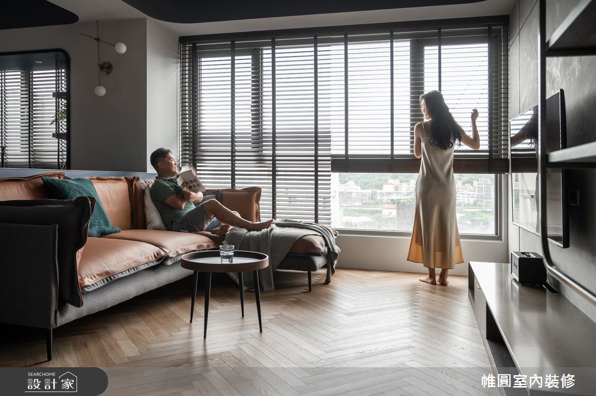 30坪中古屋(5~15年)＿美式風客廳案例圖片＿帷圓‧定制 circle＿帷圓_協奏•普魯士藍之24