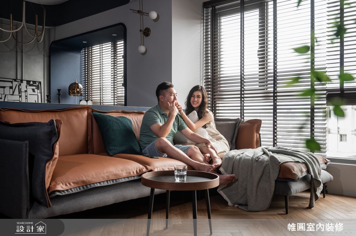 30坪中古屋(5~15年)＿美式風客廳案例圖片＿帷圓‧定制 circle＿帷圓_協奏•普魯士藍之25