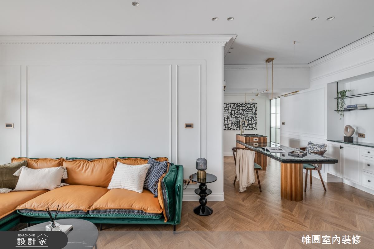 30坪老屋(16~30年)＿美式風客廳案例圖片＿帷圓‧定制 circle＿帷圓_維納斯•綠寶石之14