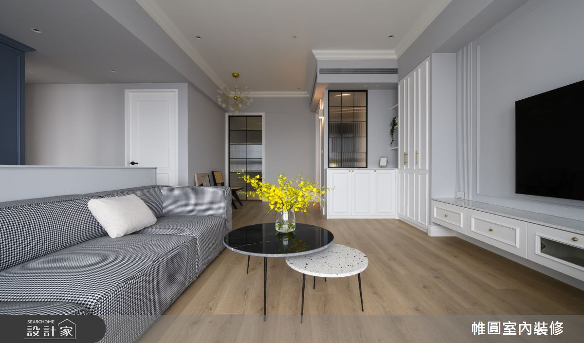 40坪新成屋(5年以下)＿美式風玄關客廳案例圖片＿帷圓‧定制 circle＿帷圓_晴寓·天空之境之12