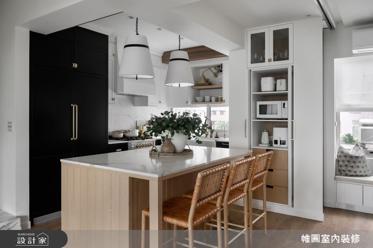 33坪老屋(16~30年)＿美式風餐廳廚房吧檯臥榻中島案例圖片＿帷圓‧定制 circle＿帷圓_C'est la vie·實現生活之10