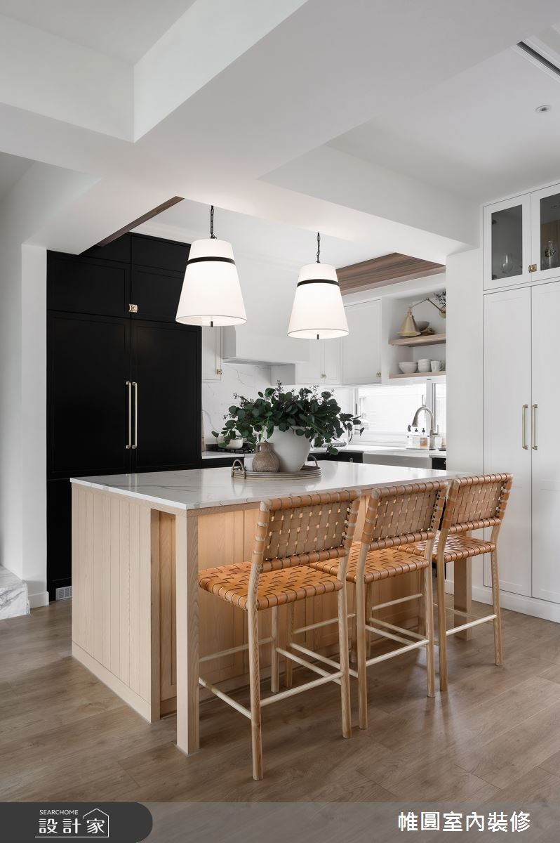 33坪老屋(16~30年)＿美式風餐廳廚房吧檯中島案例圖片＿帷圓‧定制 circle＿帷圓_C'est la vie·實現生活之36