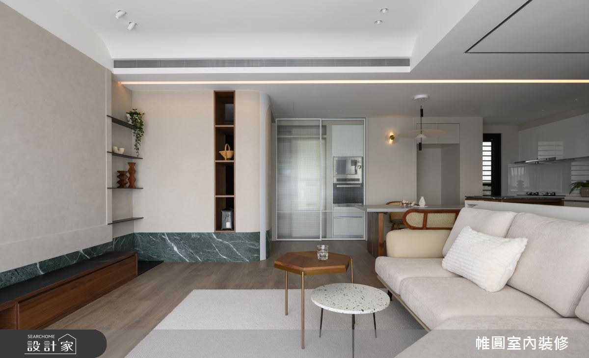 35坪新成屋(5年以下)＿混搭風客廳餐廳廚房中島案例圖片＿帷圓‧定制 circle＿帷圓_點悅·生活之2
