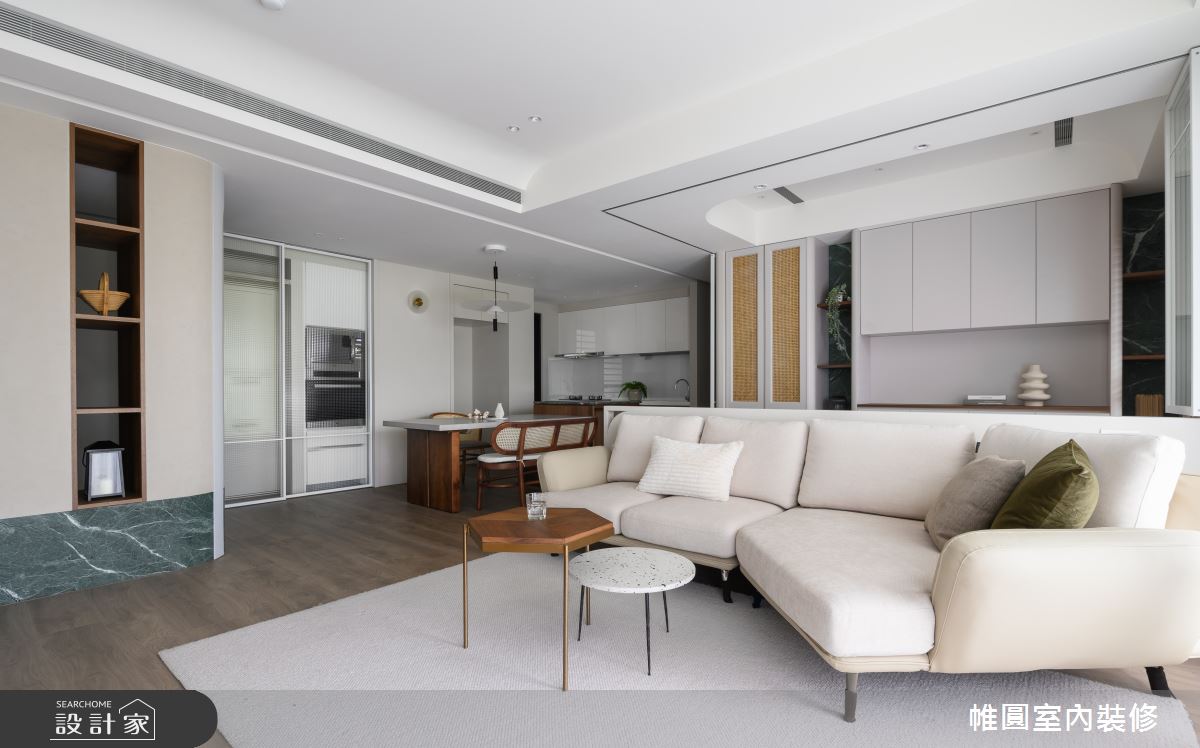 35坪新成屋(5年以下)＿混搭風客廳餐廳廚房中島案例圖片＿帷圓‧定制 circle＿帷圓_點悅·生活之3