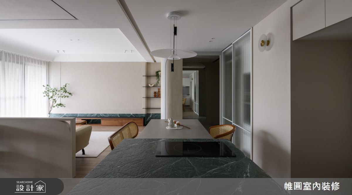 35坪新成屋(5年以下)＿混搭風玄關客廳餐廳中島案例圖片＿帷圓‧定制 circle＿帷圓_點悅·生活之16