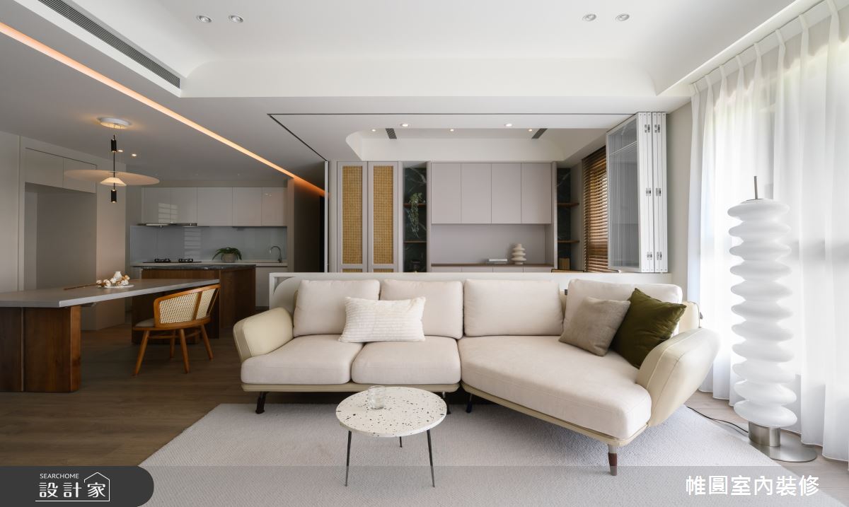 35坪新成屋(5年以下)＿混搭風客廳餐廳廚房多功能室中島案例圖片＿帷圓‧定制 circle＿帷圓_點悅·生活之20