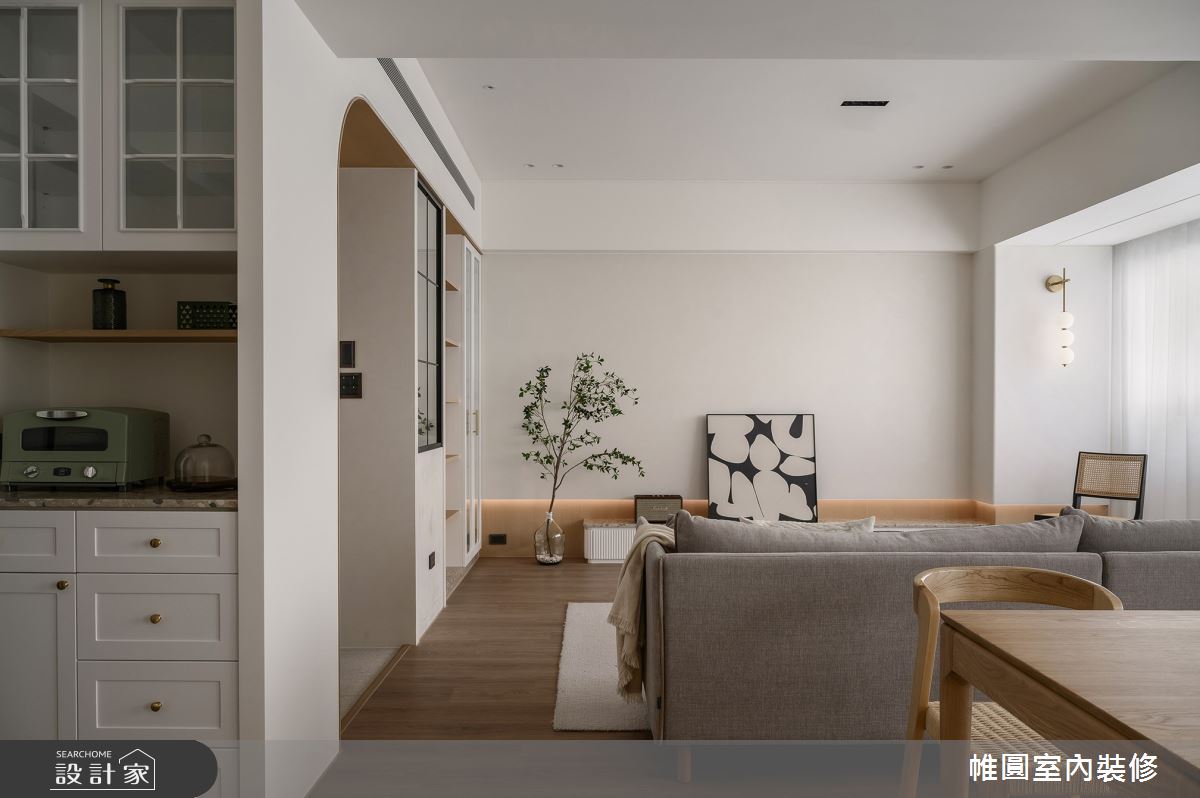 35坪老屋(16~30年)＿混搭風客廳案例圖片＿帷圓‧定制 circle＿帷圓_森覓·奶油宅之1