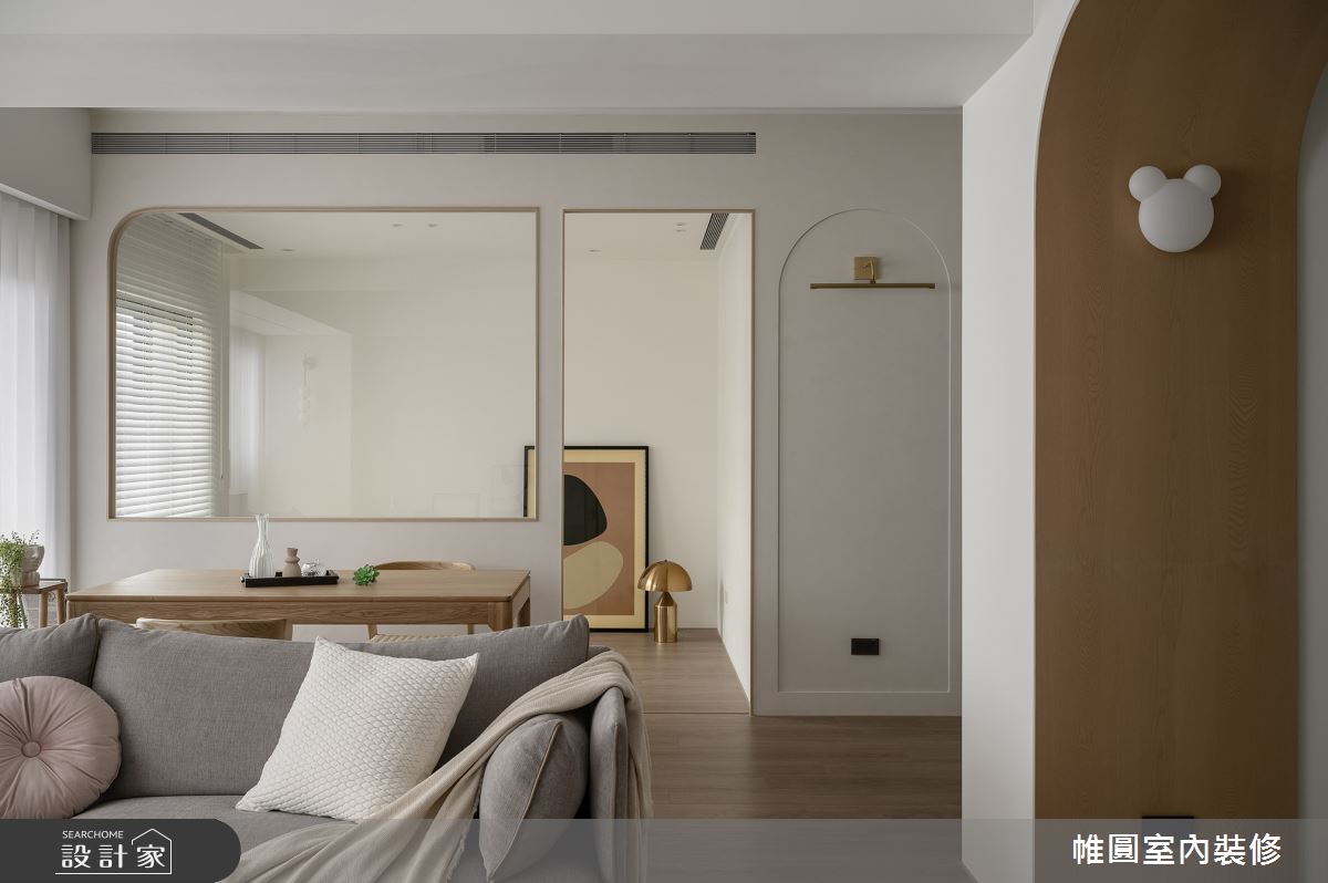 35坪老屋(16~30年)＿混搭風客廳餐廳案例圖片＿帷圓‧定制 circle＿帷圓_森覓·奶油宅之4