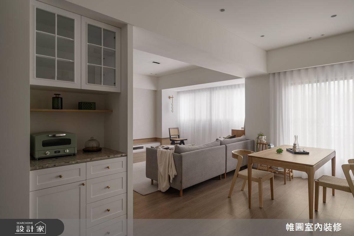 35坪老屋(16~30年)＿混搭風客廳餐廳案例圖片＿帷圓‧定制 circle＿帷圓_森覓·奶油宅之7