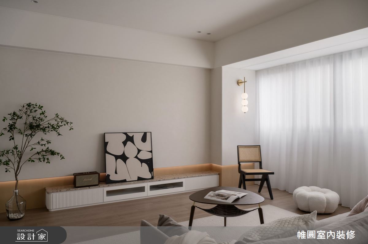 35坪老屋(16~30年)＿混搭風客廳案例圖片＿帷圓‧定制 circle＿帷圓_森覓·奶油宅之9