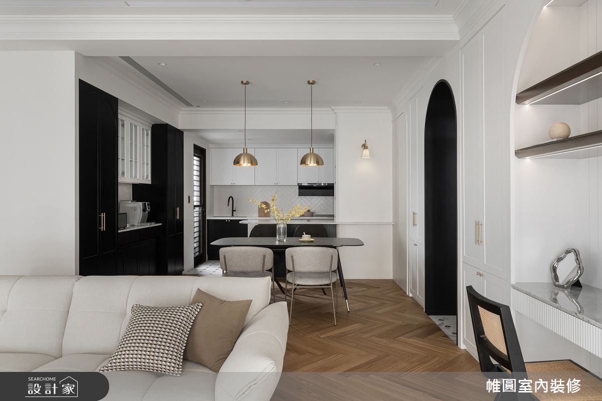 45坪新成屋(5年以下)＿混搭風客廳餐廳廚房中島案例圖片＿帷圓‧定制 circle＿帷圓_光合•座永之6