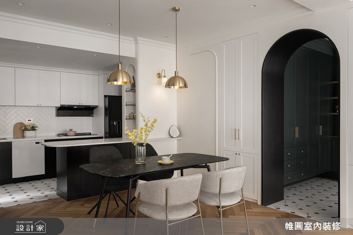 45坪新成屋(5年以下)＿混搭風玄關餐廳廚房中島案例圖片＿帷圓‧定制 circle＿帷圓_光合•座永之9