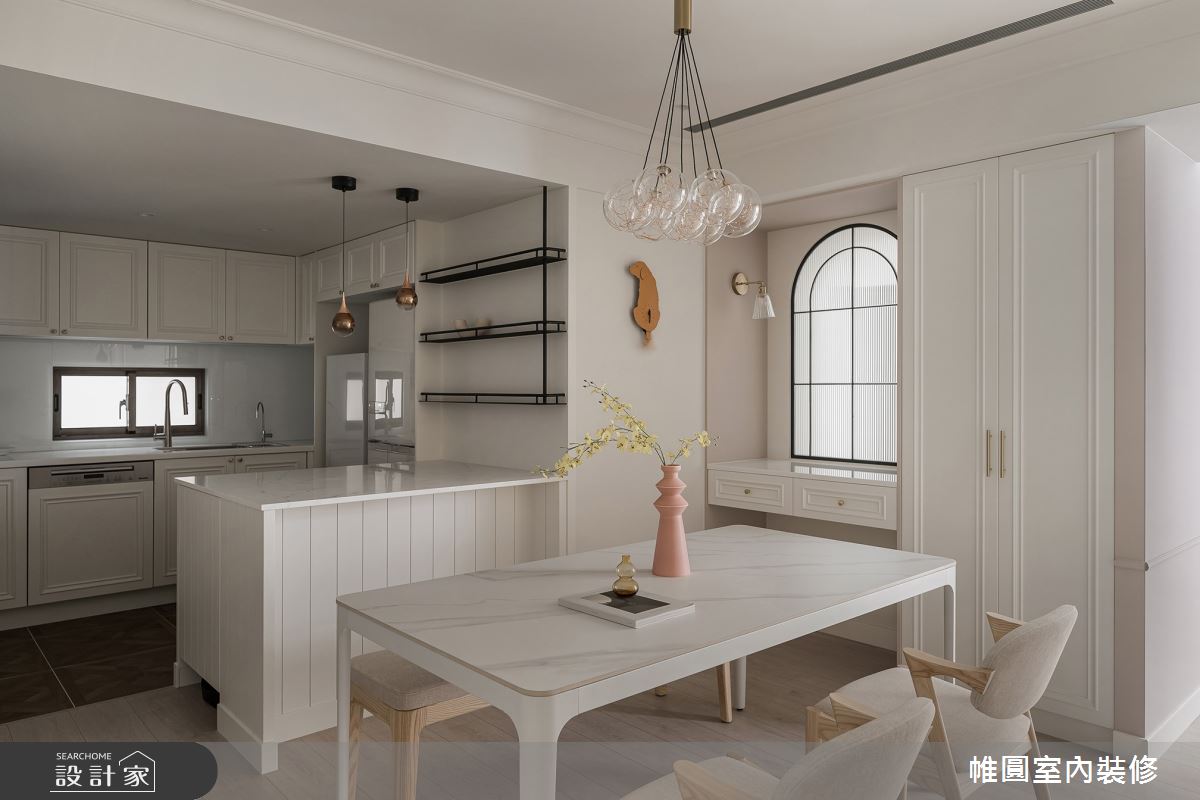 42坪中古屋(5~15年)＿美式風餐廳廚房中島案例圖片＿帷圓‧定制 circle＿帷圓_白居 • 浪境戀曲之10