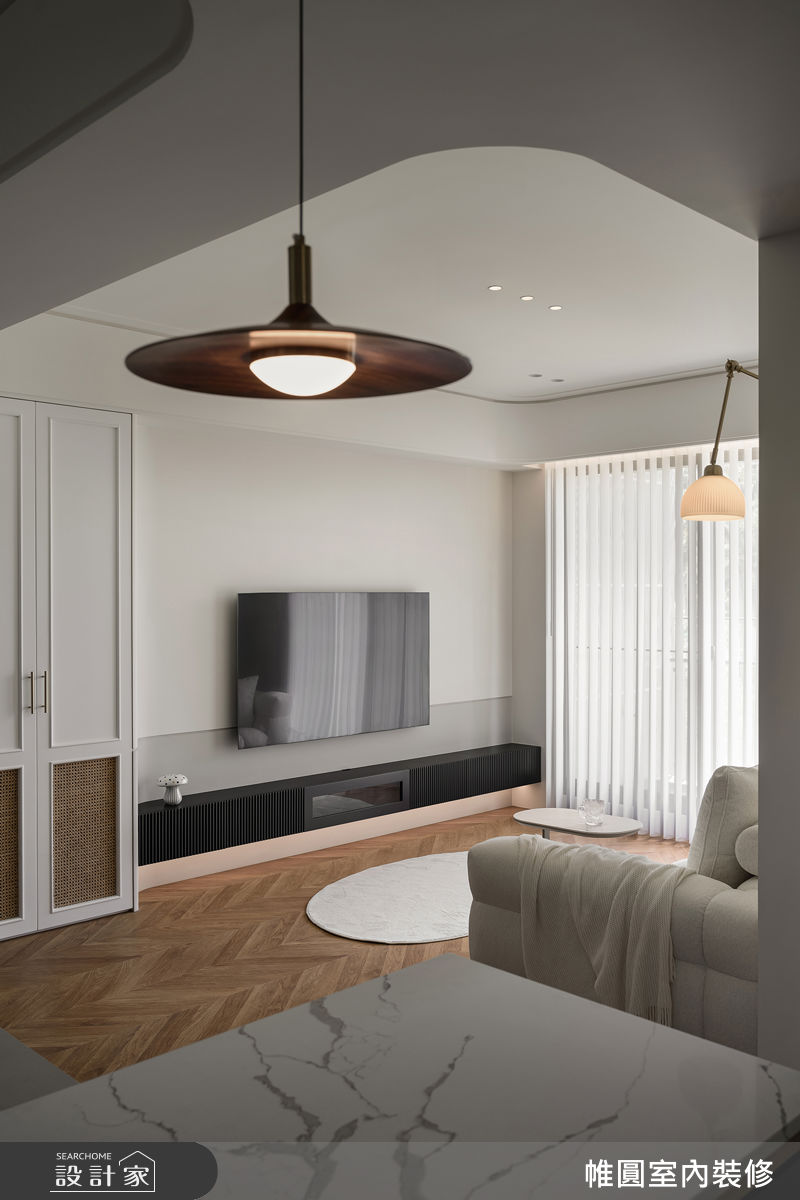 32坪新成屋(5年以下)＿混搭風客廳中島案例圖片＿帷圓‧定制 circle＿帷圓_序光 • 琉境之8