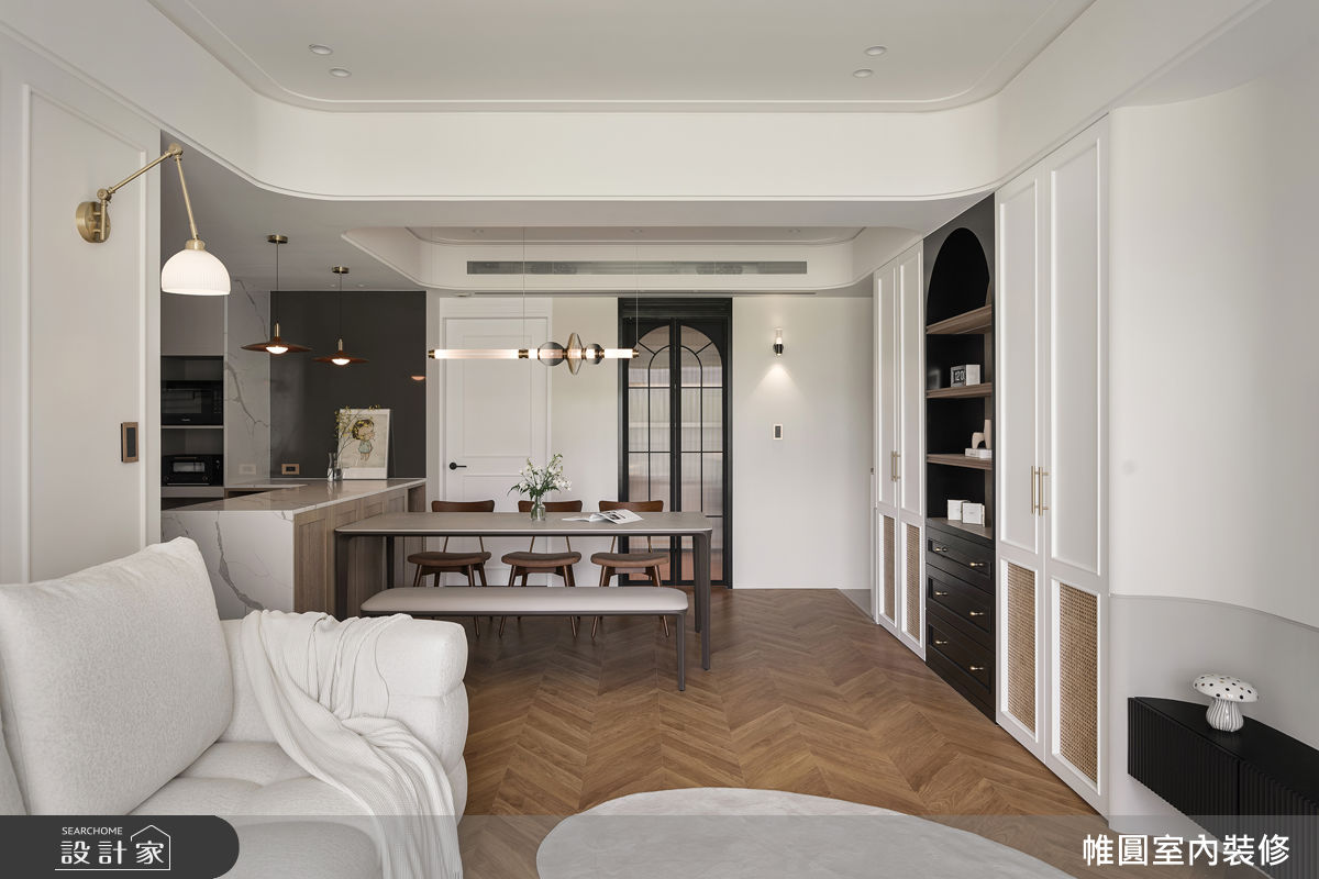 32坪新成屋(5年以下)＿混搭風客廳餐廳中島案例圖片＿帷圓‧定制 circle＿帷圓_序光 • 琉境之9