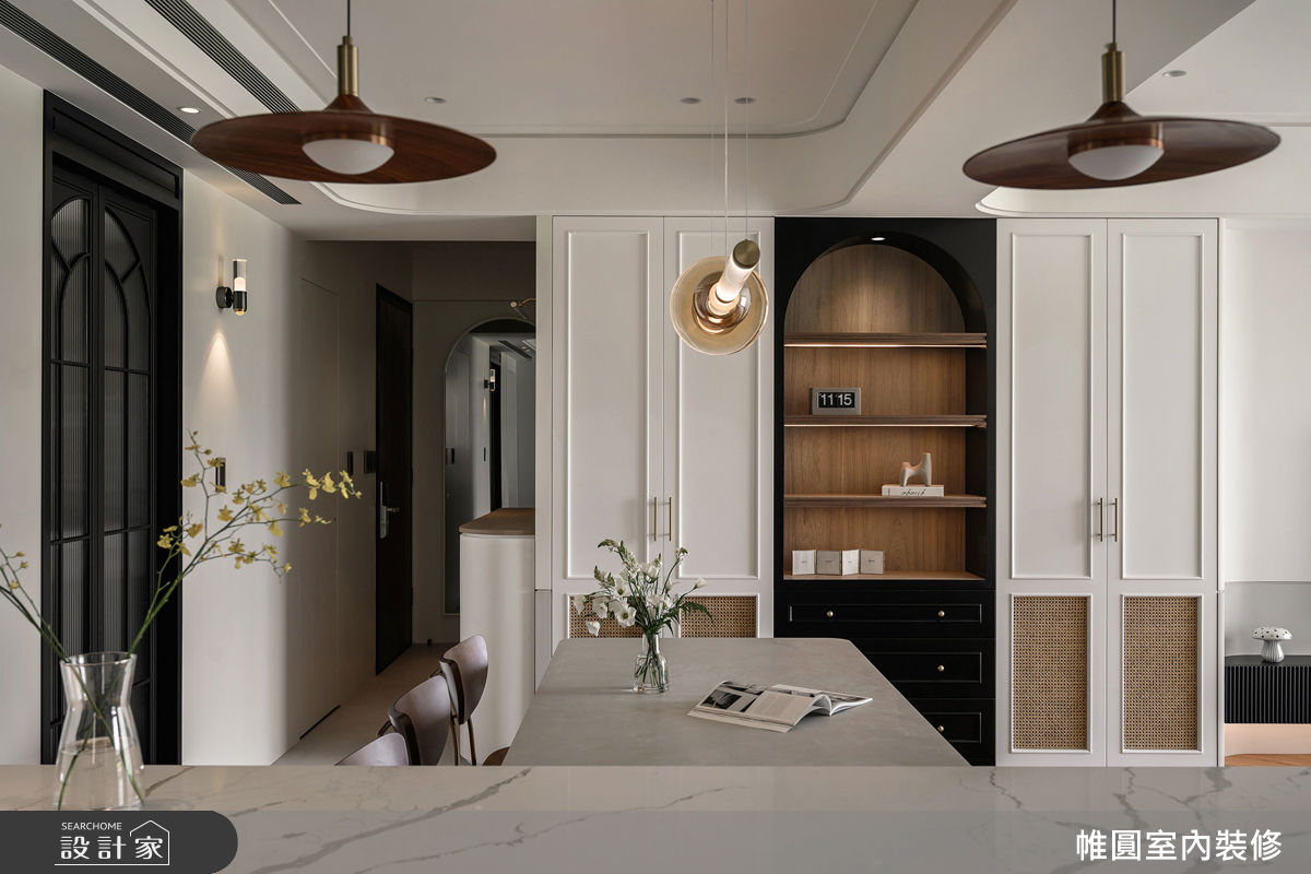 32坪新成屋(5年以下)＿混搭風玄關餐廳中島案例圖片＿帷圓‧定制 circle＿帷圓_序光 • 琉境之2