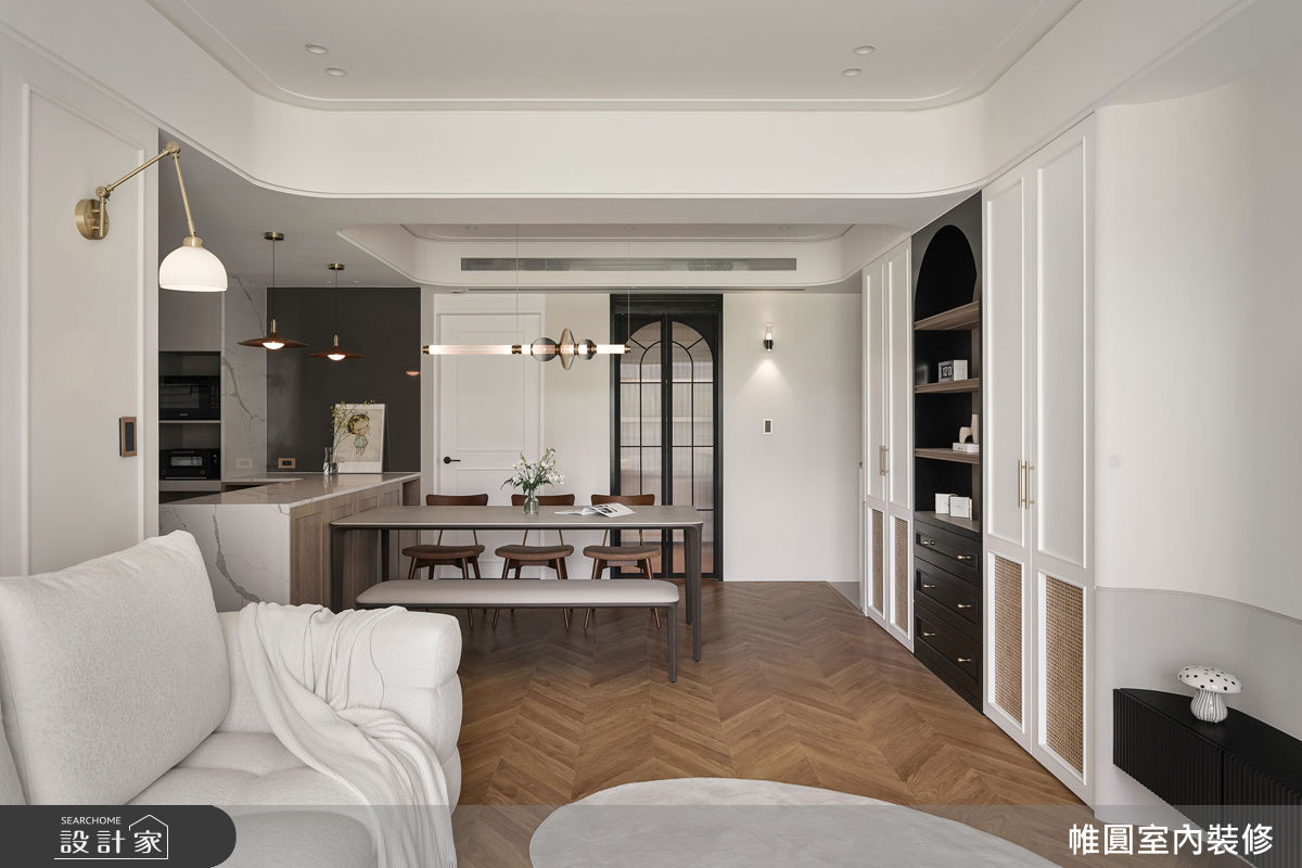 32坪新成屋(5年以下)＿混搭風客廳餐廳中島案例圖片＿帷圓‧定制 circle＿帷圓_序光 • 琉境之5