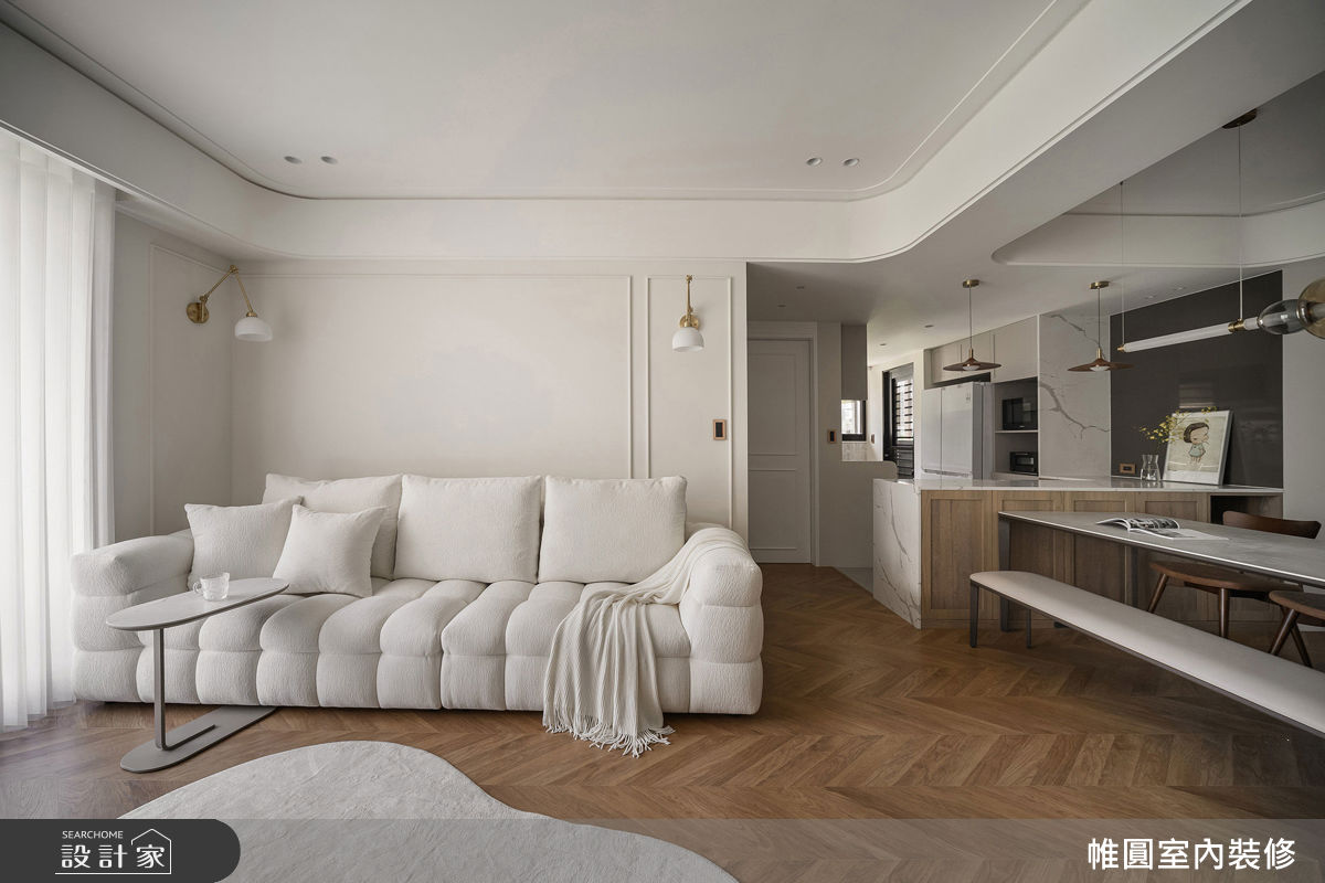 32坪新成屋(5年以下)＿混搭風客廳餐廳中島案例圖片＿帷圓‧定制 circle＿帷圓_序光 • 琉境之7