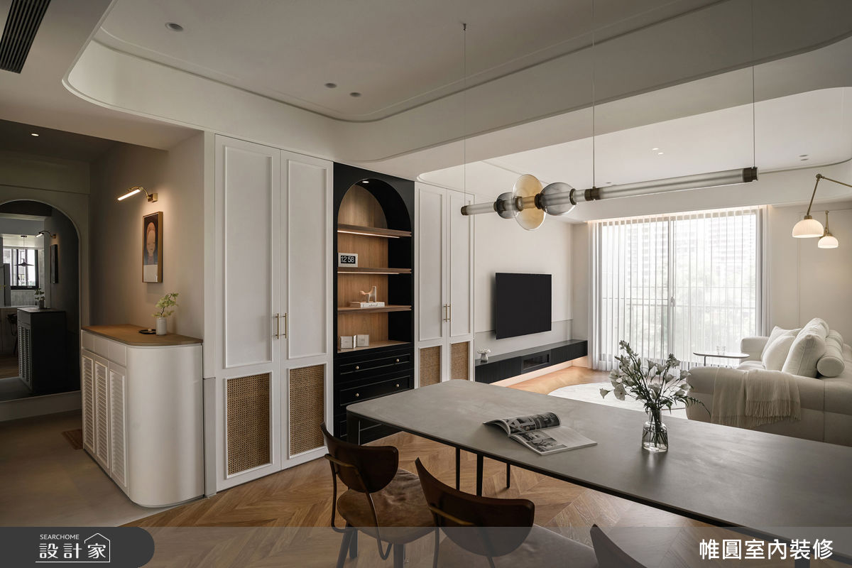 32坪新成屋(5年以下)＿混搭風玄關客廳餐廳案例圖片＿帷圓‧定制 circle＿帷圓_序光 • 琉境之9