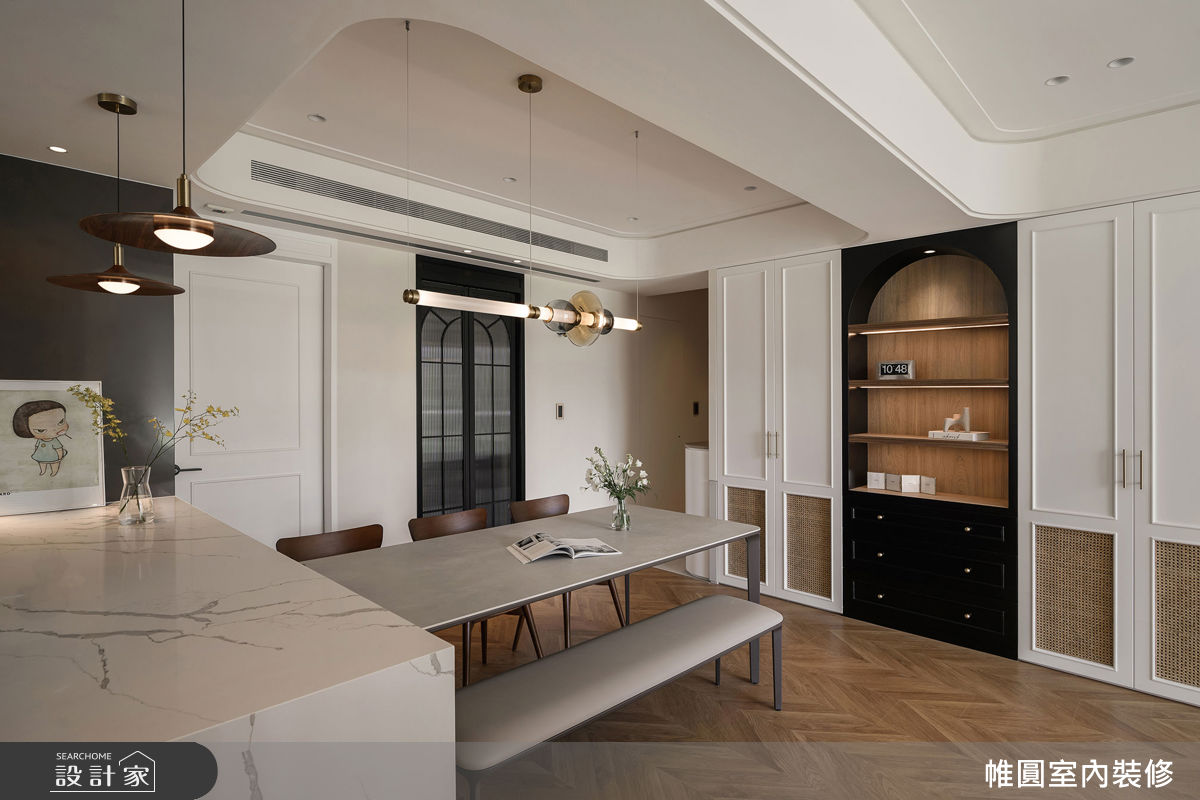 32坪新成屋(5年以下)＿混搭風餐廳中島案例圖片＿帷圓‧定制 circle＿帷圓_序光 • 琉境之10