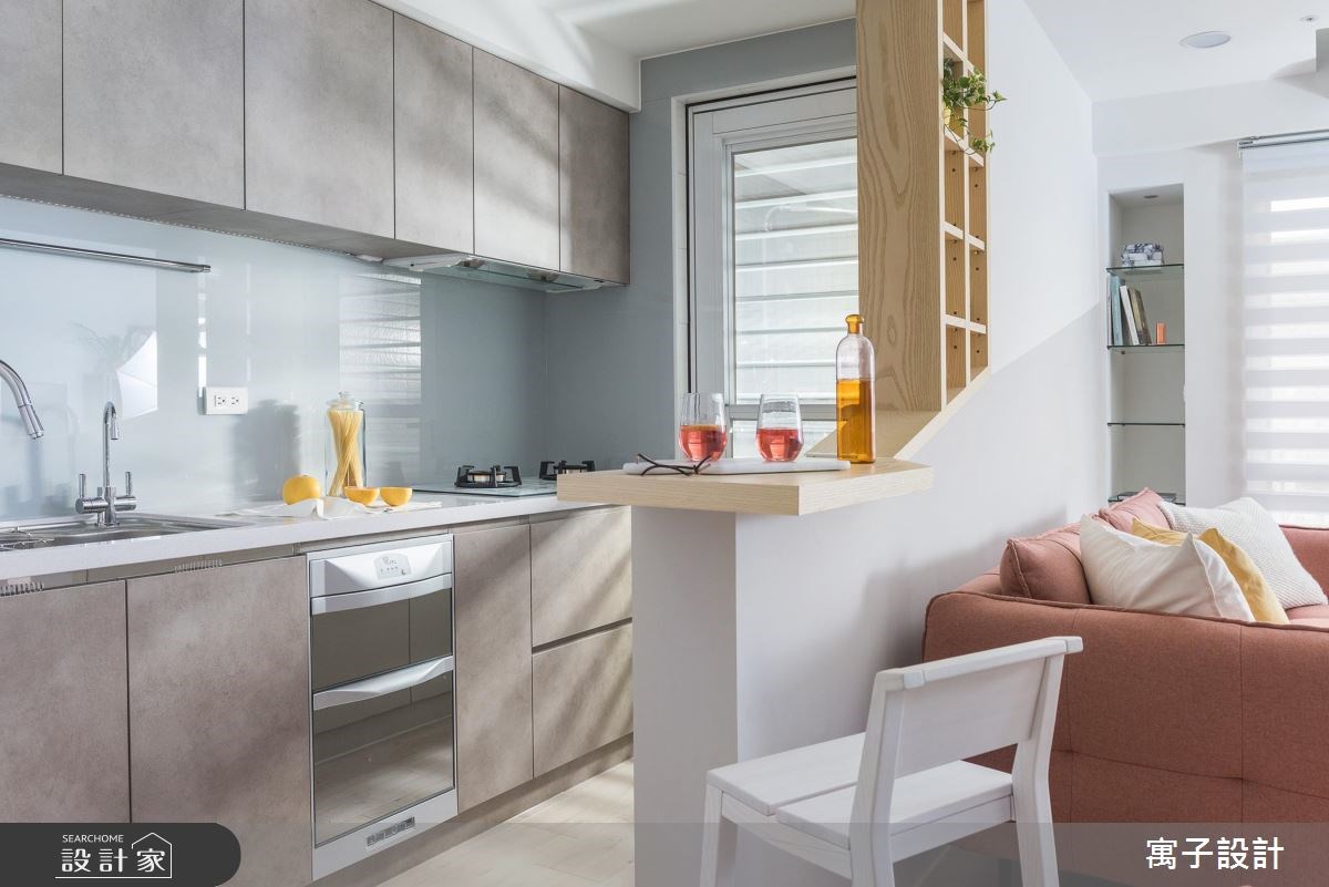 20坪老屋(16~30年)＿北歐風廚房吧檯案例圖片＿寓子設計＿寓子_春漾之7