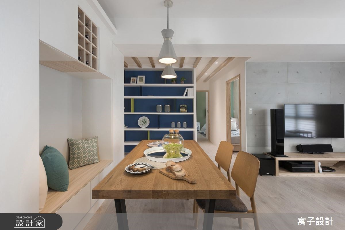 30坪新成屋(5年以下)＿北歐風餐廳臥榻案例圖片＿寓子設計＿寓子_溫。沐光 I之6
