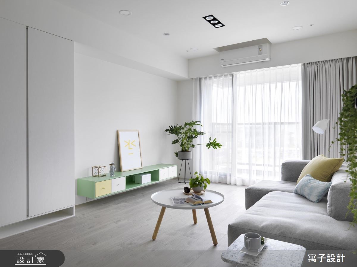21坪老屋(16~30年)＿北歐風客廳案例圖片＿寓子設計＿寓子_白色畫布之1