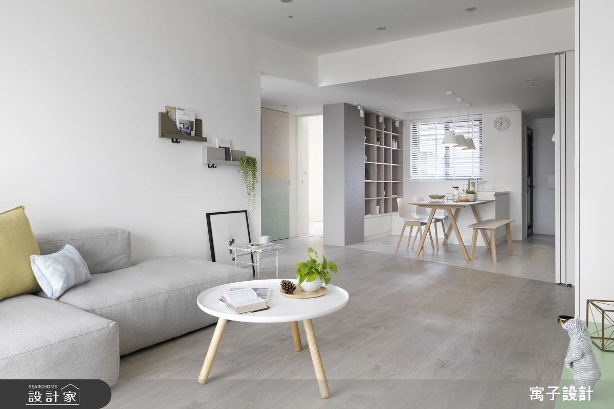 21坪老屋(16~30年)＿北歐風客廳案例圖片＿寓子設計＿寓子_白色畫布之3