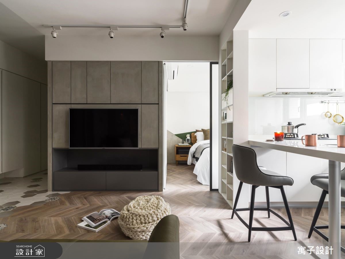 22坪新成屋(5年以下)＿雅痞風客廳案例圖片＿寓子設計＿寓子_陸層之3