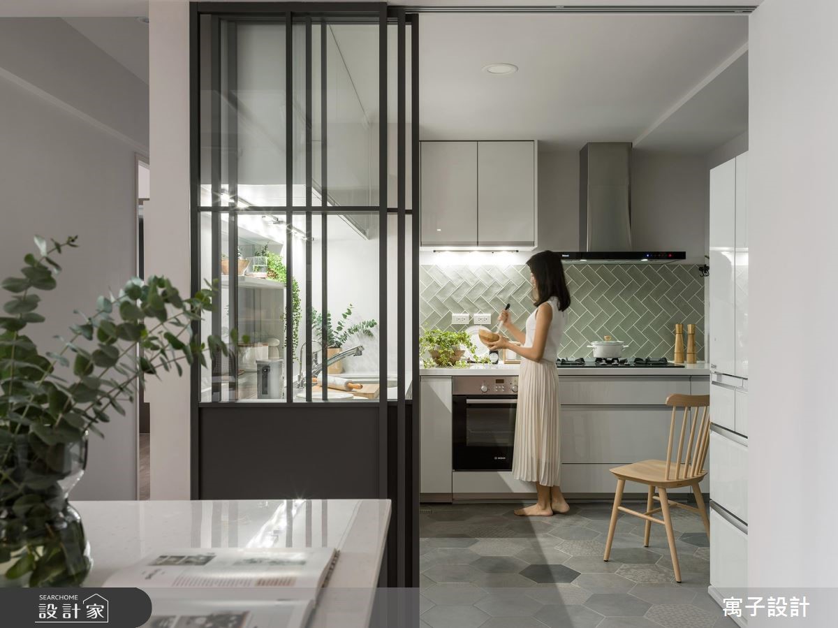 40坪新成屋(5年以下)＿北歐風廚房案例圖片＿寓子設計＿寓子_Chic house之12