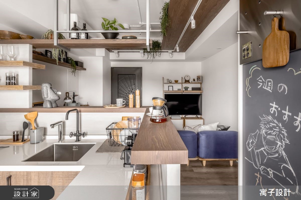 16坪新成屋(5年以下)＿北歐風廚房吧檯案例圖片＿寓子設計＿寓子_豆米屋之7