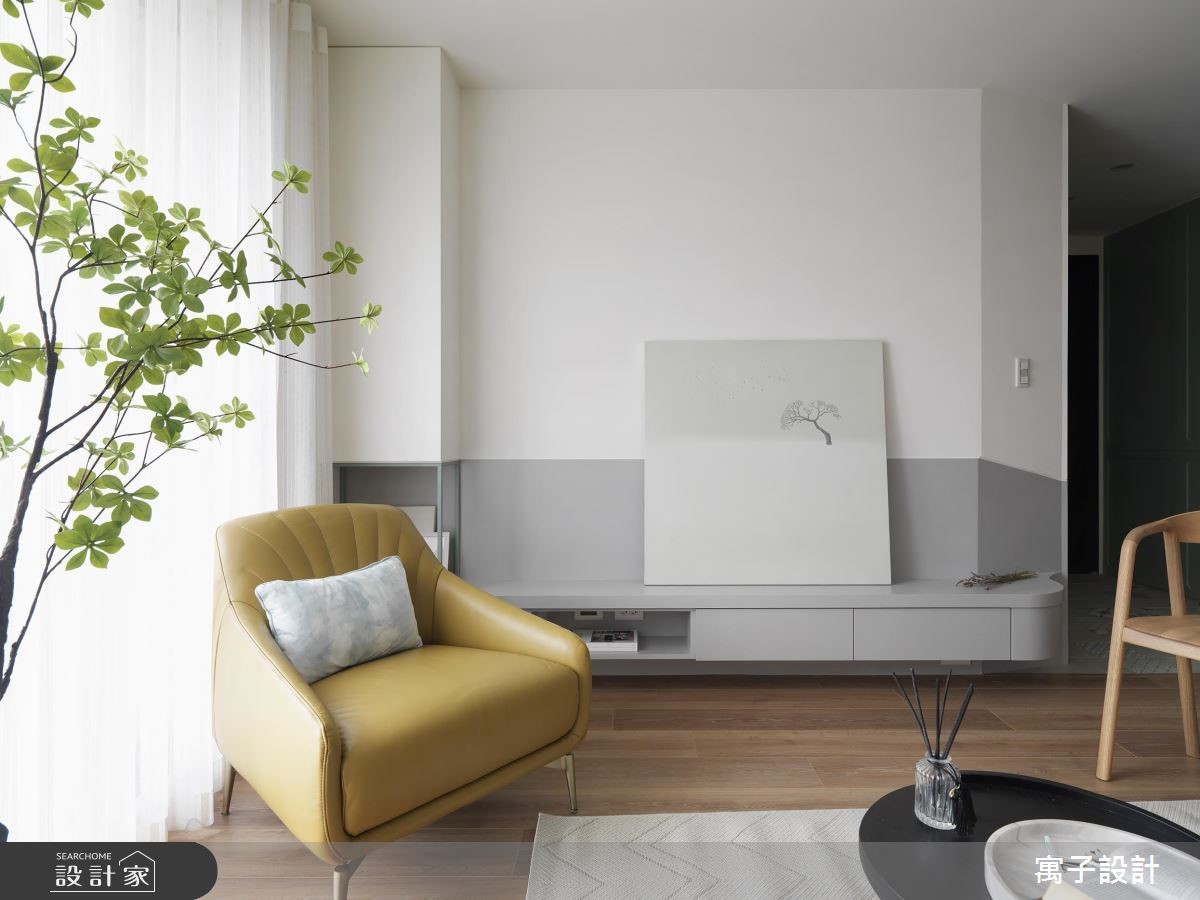 28坪新成屋(5年以下)＿北歐風客廳案例圖片＿寓子設計＿寓子_香草之4