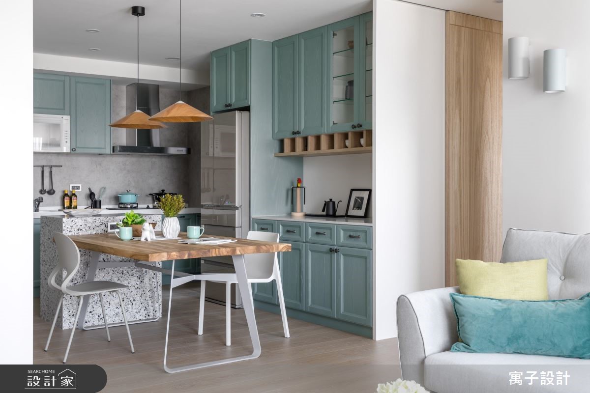 21坪新成屋(5年以下)＿北歐風餐廳廚房案例圖片＿寓子設計＿寓子_薄荷森林之7