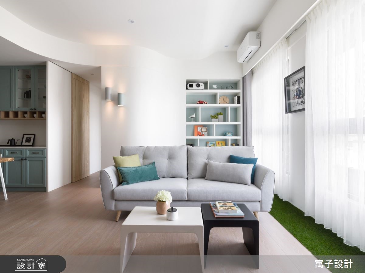 21坪新成屋(5年以下)＿北歐風客廳案例圖片＿寓子設計＿寓子_薄荷森林之5