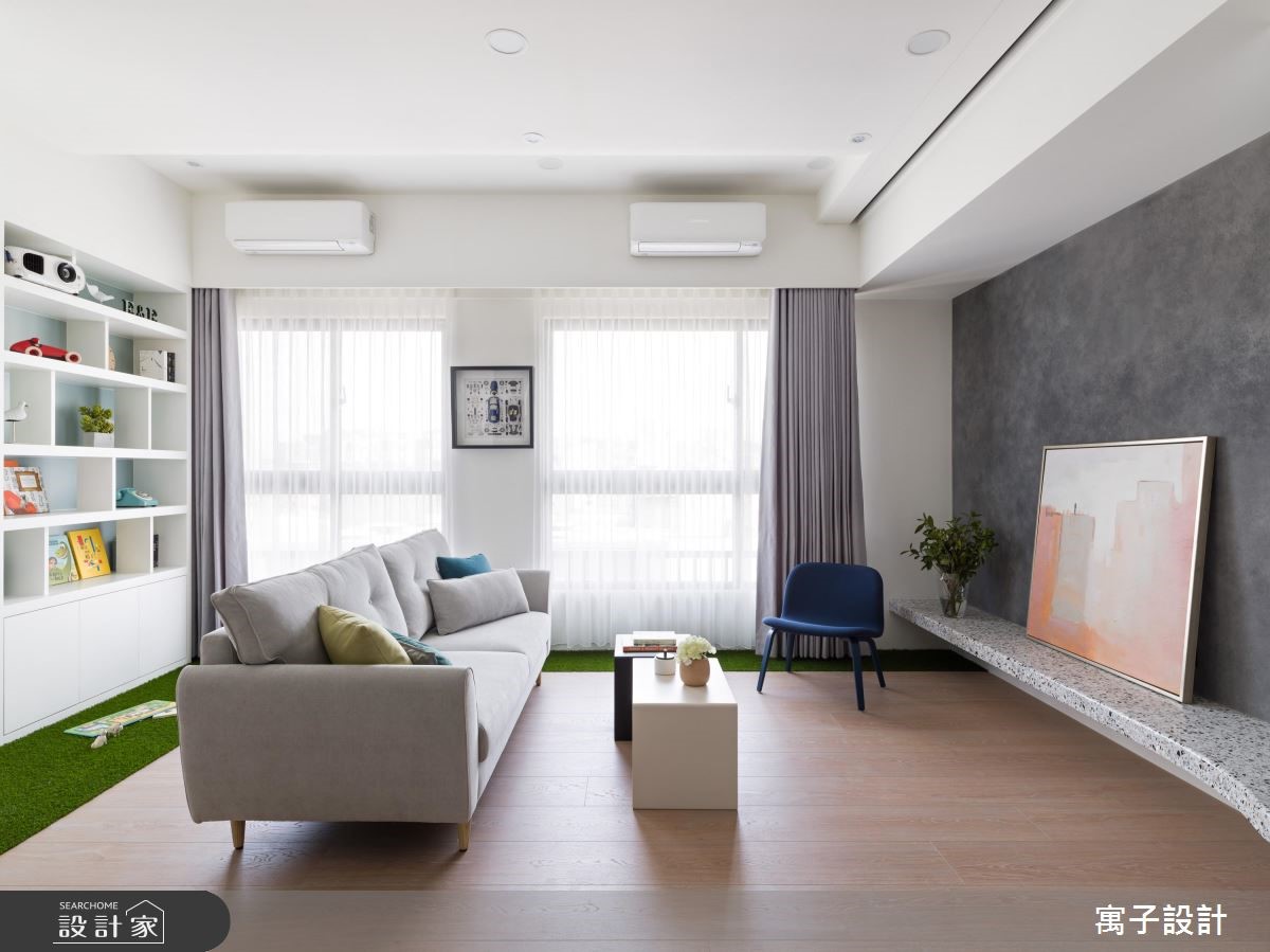21坪新成屋(5年以下)＿北歐風客廳案例圖片＿寓子設計＿寓子_薄荷森林之2