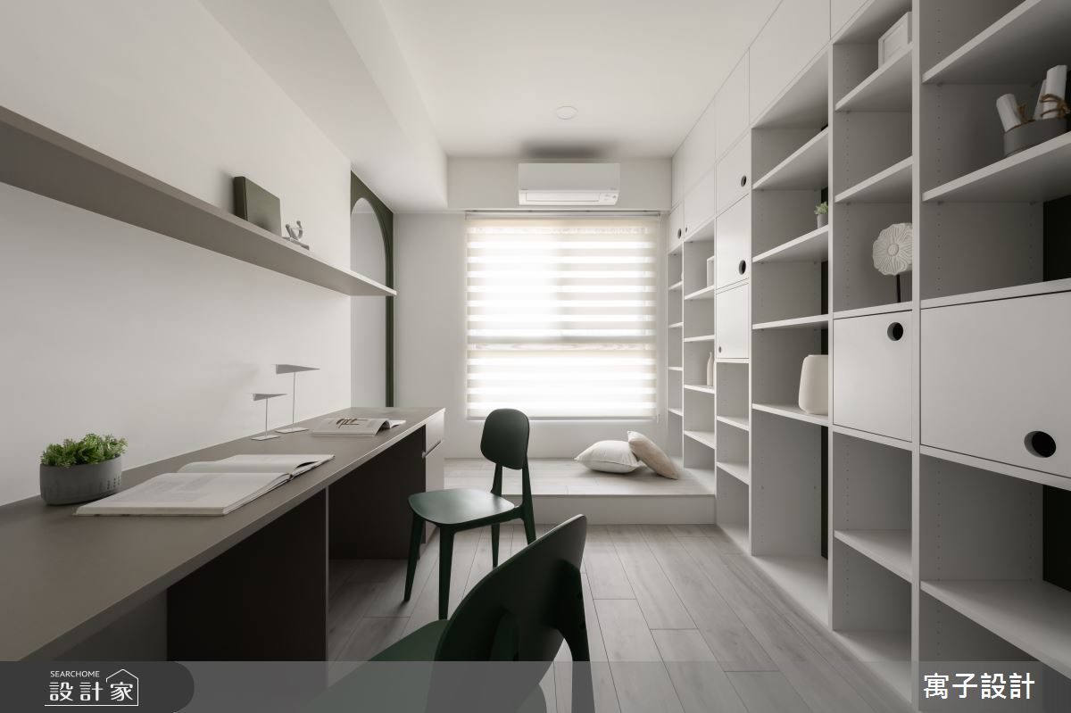 35坪新成屋(5年以下)＿北歐風書房臥榻案例圖片＿寓子設計＿寓子_草原拿鐵之10