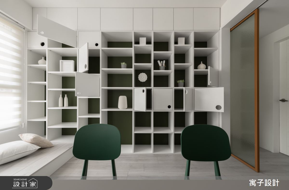 35坪新成屋(5年以下)＿北歐風書房臥榻案例圖片＿寓子設計＿寓子_草原拿鐵之11