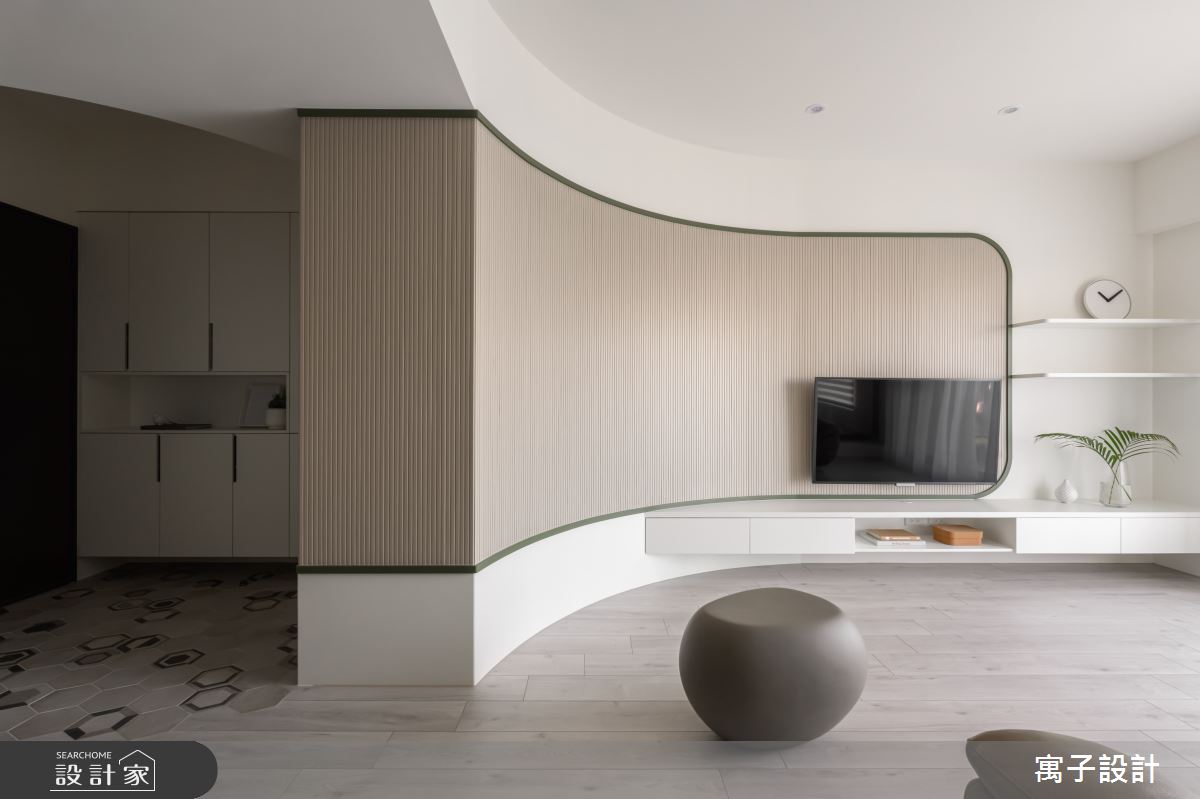 35坪新成屋(5年以下)＿北歐風玄關客廳案例圖片＿寓子設計＿寓子_草原拿鐵之1