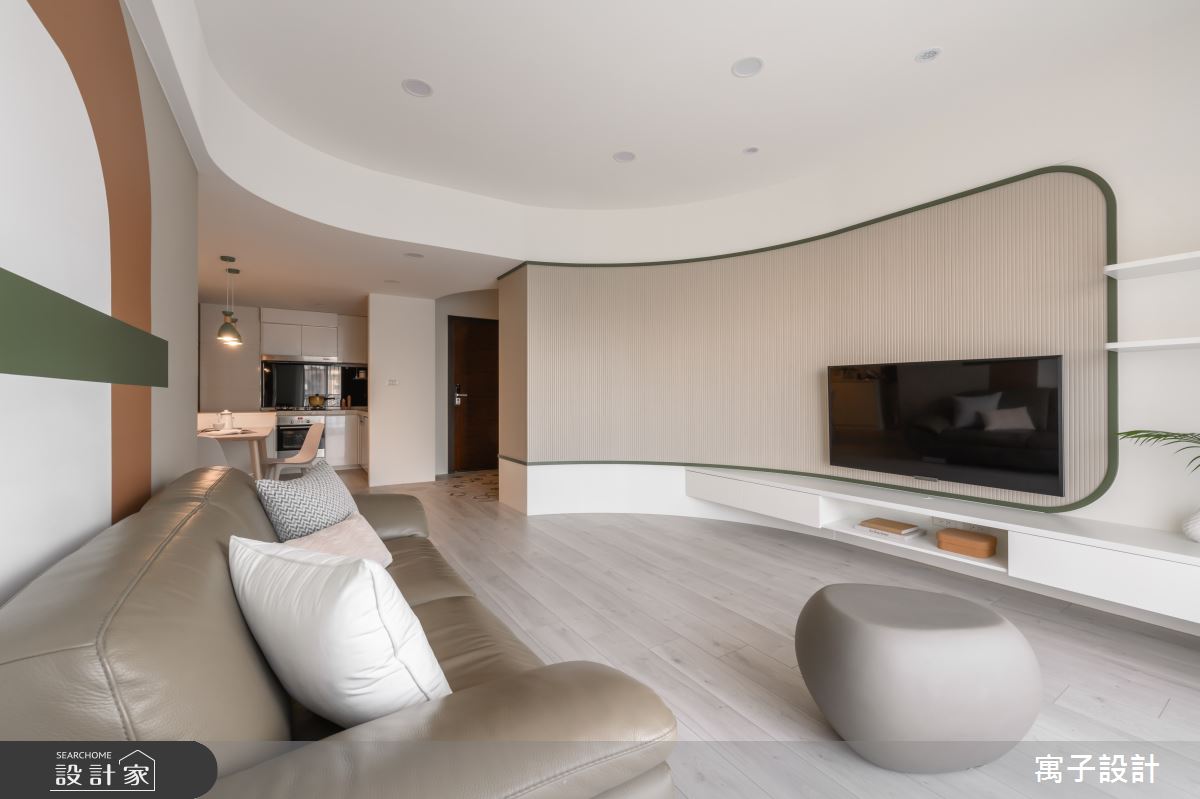 35坪新成屋(5年以下)＿北歐風客廳案例圖片＿寓子設計＿寓子_草原拿鐵之3