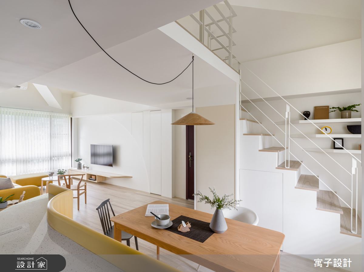 32坪老屋(16~30年)＿北歐風餐廳樓梯案例圖片＿寓子設計＿寓子_一抹奶油之8